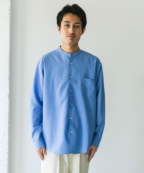 URBAN RESEARCH DOORS（アーバンリサーチドアーズ）の「『WEB/一部店舗限定サイズ』『吸水速乾』セオアルファバンドカラーロングスリーブシャツ（シャツ/ブラウス・メンズ・ライトグレー/チャコールグレー/ロイヤルブルー/オフホワイト・X-LARGE/LARGE/MEDIUM）」の19枚目の写真