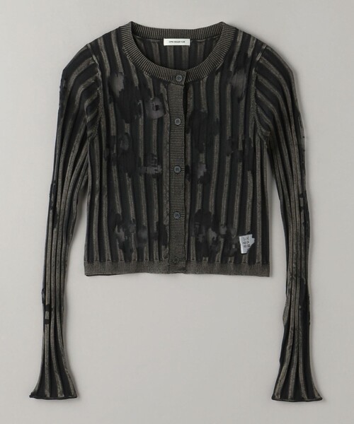 open sesame club(オープンセサミクラブ) 黒 半袖カーディガン haze rib cardigan（カーディガン/ボレロ）｜OPEN SESAME CLUB