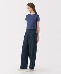 無印良品　ヘンプ　麻　ストライプ　シャツ　ワイドパンツ 天然素材とくらす春。着るほどに馴染むヘンプ・リネンの服｜無印良品
