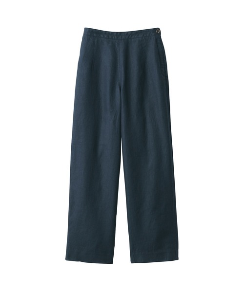 無印良品MUJI Labo◆【完売】リネン太番手ワイドパンツ ネイビー W73 セール】〔MUJI Labo〕婦人 リネン太番手ワイドパンツ（その他