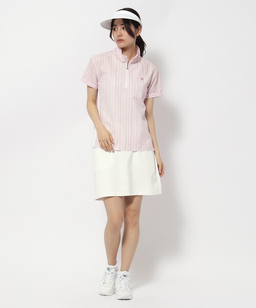 adabat(アダバット)の「サッカーストライプジッププルオーバー(Tシャツ/カットソー・レディース・ブルー系5/ピンク系5・36/42/40/38)」の4枚目の写真