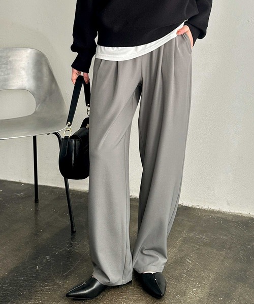 GeeRA(ジーラ)の「【全骨格◎/体型拾わず美脚見え/低身長サイズ有】新色追加!オンオフ着られるカーブパンツスラックス(その他パンツ・レディース・チャコール/ブラック/アイボリー/モカ/ライトグレー・LARGE/X-LARGE/MEDIUM/SMALL/XX-LARGE)」の3枚目の写真