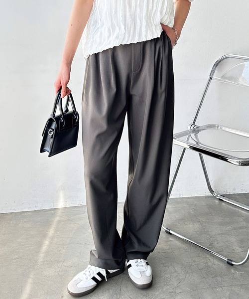 セール】【S-LL展開/新色追加】オンオフ着られる！カーブパンツ