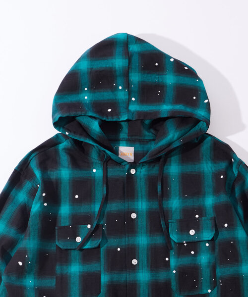 WHO'S WHO gallery(フーズフーギャラリー)の「【KOOK'N/クーキー】 フードチェックシャツ(シャツ/ブラウス・レディース・ブラック/グリーン・FREE)」の13枚目の写真