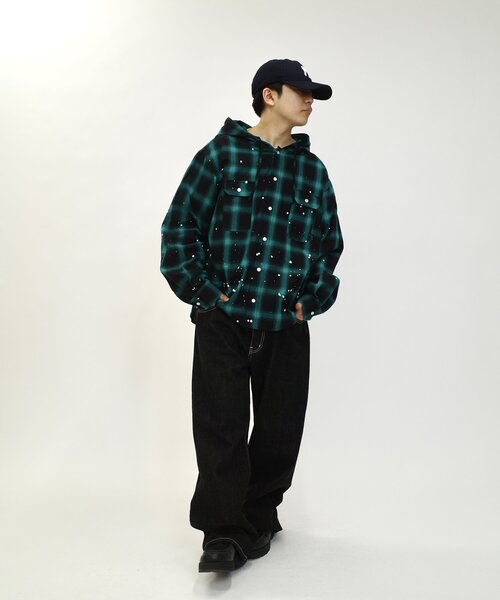 WHO'S WHO gallery(フーズフーギャラリー)の「【KOOK'N/クーキー】 フードチェックシャツ(シャツ/ブラウス・レディース・ブラック/グリーン・FREE)」の21枚目の写真