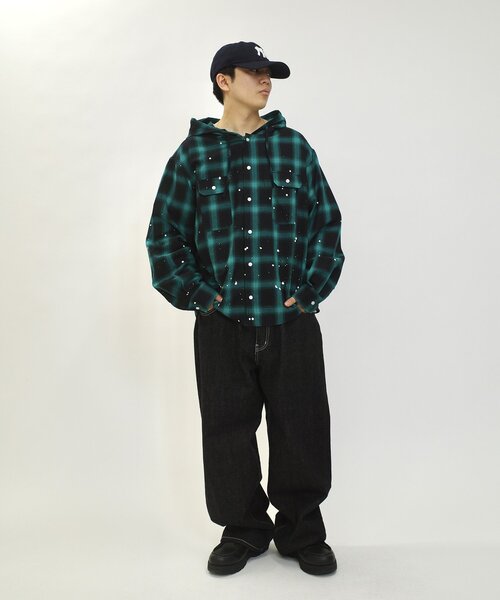 WHO'S WHO gallery(フーズフーギャラリー)の「【KOOK'N/クーキー】 フードチェックシャツ(シャツ/ブラウス・レディース・ブラック/グリーン・FREE)」の22枚目の写真