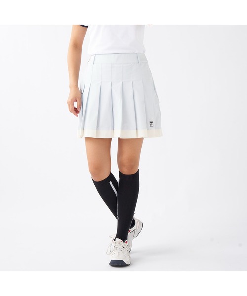 FILA GOLF(フィラゴルフ )の「FILA GOLF/フィラ ゴルフ ゴルフウェア ウエストギャザー 配色 プリーツスカート(スカート・レディース・ネイビー/ライトブルー/ホワイト・LL/L/M)」の2枚目の写真