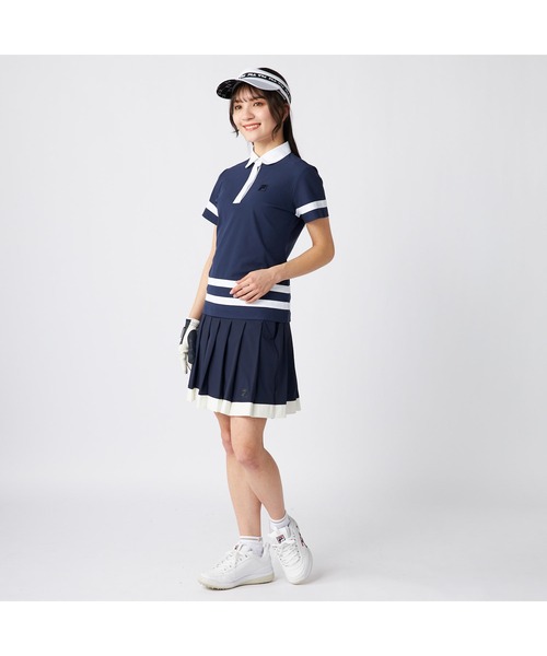 FILA GOLF(フィラゴルフ )の「FILA GOLF/フィラ ゴルフ ゴルフウェア ウエストギャザー 配色 プリーツスカート(スカート・レディース・ネイビー/ライトブルー/ホワイト・LL/L/M)」の8枚目の写真