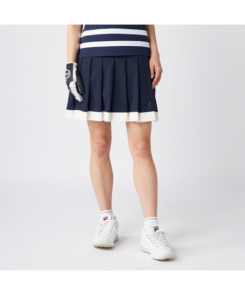 FILA GOLF(フィラゴルフ )の「FILA GOLF/フィラ ゴルフ ゴルフウェア ウエストギャザー 配色 プリーツスカート(スカート・レディース・ネイビー/ライトブルー/ホワイト・LL/L/M)」の7枚目の写真