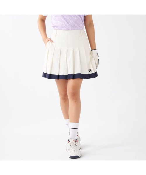 FILA GOLF(フィラゴルフ )の「FILA GOLF/フィラ ゴルフ ゴルフウェア ウエストギャザー 配色 プリーツスカート(スカート・レディース・ネイビー/ライトブルー/ホワイト・LL/L/M)」の18枚目の写真