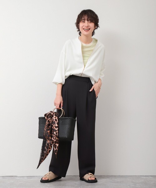 NOLLEY’S Sophi(ノーリーズソフィ)の「ウォッシャブル強撚ライトブルゾン(ブルゾン・レディース・ブラック/ホワイト・38)」の5枚目の写真