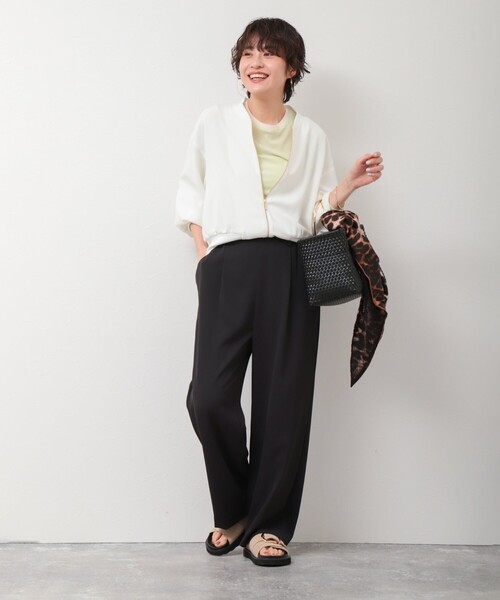 NOLLEY’S Sophi(ノーリーズソフィ)の「ウォッシャブル強撚ライトブルゾン(ブルゾン・レディース・ブラック/ホワイト・38)」の6枚目の写真