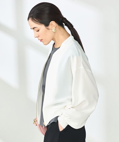 NOLLEY’S Sophi(ノーリーズソフィ)の「ウォッシャブル強撚ライトブルゾン(ブルゾン・レディース・ブラック/ホワイト・38)」の11枚目の写真