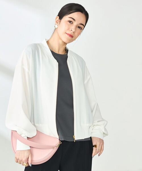 NOLLEY’S Sophi(ノーリーズソフィ)の「ウォッシャブル強撚ライトブルゾン(ブルゾン・レディース・ブラック/ホワイト・38)」の14枚目の写真