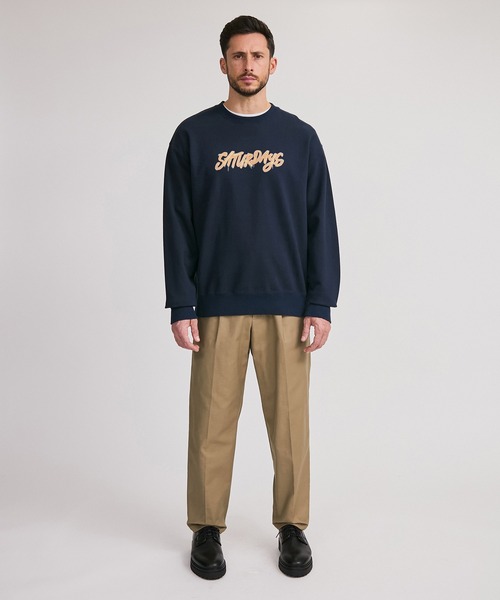 Saturdays NYC（サタデーズ ニューヨークシティ ）の「NEON SATURDAYS SWEATSHIRT（Tシャツ/カットソー・メンズ・ホワイト/ネイビー・S/L/M/XL）」の7枚目の写真