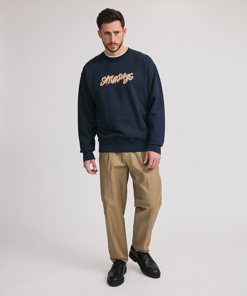 Saturdays NYC（サタデーズ ニューヨークシティ ）の「NEON SATURDAYS SWEATSHIRT（Tシャツ/カットソー・メンズ・ホワイト/ネイビー・S/L/M/XL）」の11枚目の写真