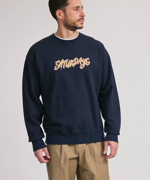 Saturdays NYC（サタデーズ ニューヨークシティ ）の「NEON SATURDAYS SWEATSHIRT（Tシャツ/カットソー・メンズ・ホワイト/ネイビー・S/L/M/XL）」の12枚目の写真
