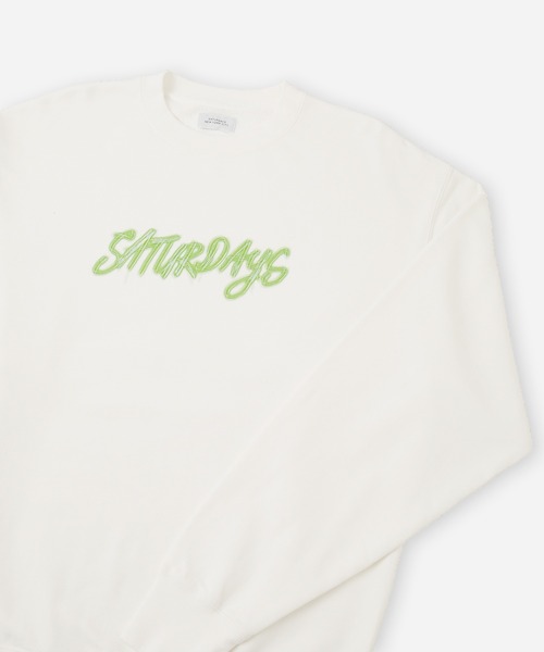 Saturdays NYC（サタデーズ ニューヨークシティ ）の「NEON SATURDAYS SWEATSHIRT（Tシャツ/カットソー・メンズ・ホワイト/ネイビー・S/L/M/XL）」の14枚目の写真
