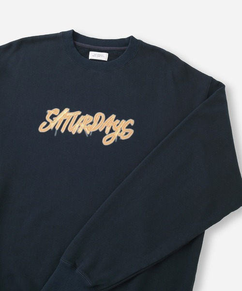 Saturdays NYC（サタデーズ ニューヨークシティ ）の「NEON SATURDAYS SWEATSHIRT（Tシャツ/カットソー・メンズ・ホワイト/ネイビー・S/L/M/XL）」の18枚目の写真