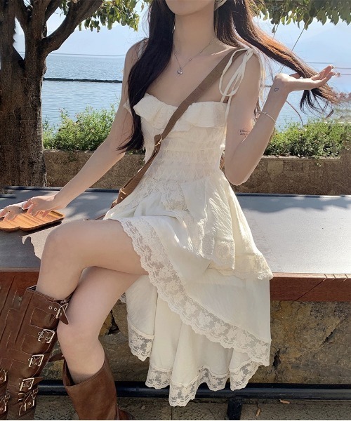 shou購入ページ　めいちゃんワンピース90cm&ヘアゴム 納期お早め S・Mサイズ展開】ミックス編みニットワンピース