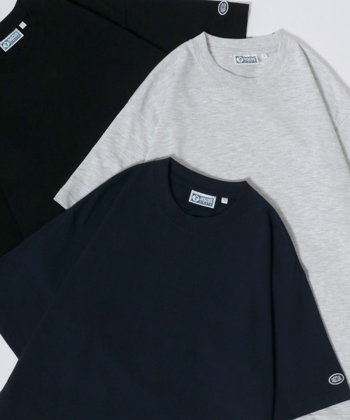 DISCUS（ディスカス）の「DISCUS/ディスカス USAコットン ヘビーウェイト ロゴワッペン刺繍 半袖Tシャツ レディース メンズ（Tシャツ/カットソー・メンズ・グレー/グレイッシュブルー/ブラック/グレイッシュベージュ/ピンクベージュ/ホワイト/オートミール/ネイビー・M/L/LL）」の6枚目の写真