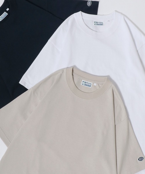 DISCUS（ディスカス）の「DISCUS/ディスカス USAコットン ヘビーウェイト ロゴワッペン刺繍 半袖Tシャツ レディース メンズ（Tシャツ/カットソー・メンズ・グレー/グレイッシュブルー/ブラック/グレイッシュベージュ/ピンクベージュ/ホワイト/オートミール/ネイビー・M/L/LL）」の5枚目の写真