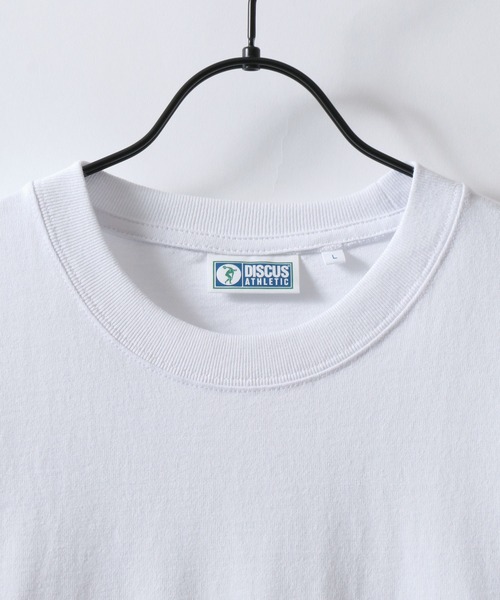 DISCUS（ディスカス）の「DISCUS/ディスカス USAコットン ヘビーウェイト ロゴワッペン刺繍 半袖Tシャツ レディース メンズ（Tシャツ/カットソー・メンズ・グレー/グレイッシュブルー/ブラック/グレイッシュベージュ/ピンクベージュ/ホワイト/オートミール/ネイビー・M/L/LL）」の18枚目の写真