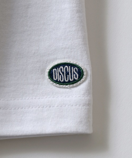 DISCUS（ディスカス）の「DISCUS/ディスカス USAコットン ヘビーウェイト ロゴワッペン刺繍 半袖Tシャツ レディース メンズ（Tシャツ/カットソー・メンズ・グレー/グレイッシュブルー/ブラック/グレイッシュベージュ/ピンクベージュ/ホワイト/オートミール/ネイビー・M/L/LL）」の20枚目の写真