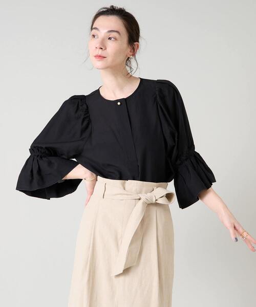 Liesse リネンフリルスリーブブラウス フリルボヘミアンブラウス