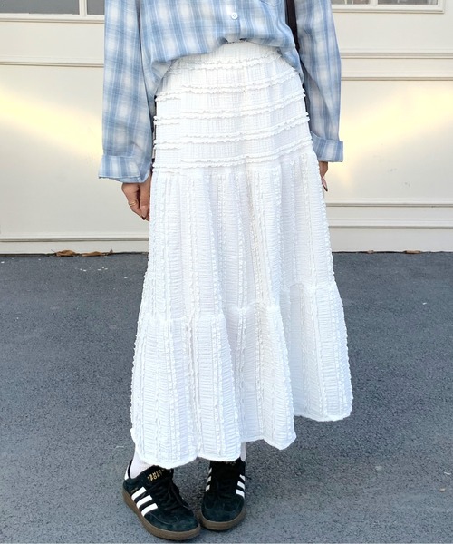 everycoco(エブリーココ)の「Aラインレースフレアロングスカート(スカート・レディース・ホワイト・FREE)」の13枚目の写真