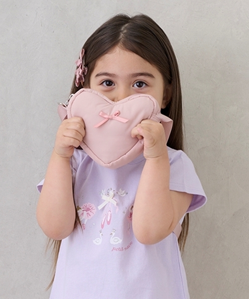 petit main（プティマイン）の「モチーフポシェット（ショルダーバッグ・キッズ・アイボリー/ライトピンク・F）」の2枚目の写真