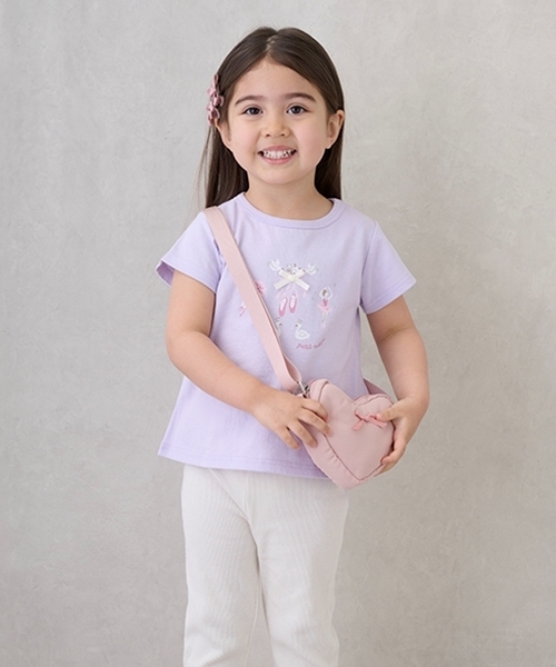 petit main（プティマイン）の「モチーフポシェット（ショルダーバッグ・キッズ・アイボリー/ライトピンク・F）」の4枚目の写真