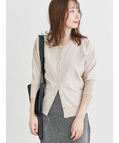 Te chichi TERRASSE（テチチテラス）の「前後2WAYドルマンVネックカーディガン（カーディガン/ボレロ・レディース・ネイビー/ベージュ/レッド/ブルー・F）」の5枚目の写真