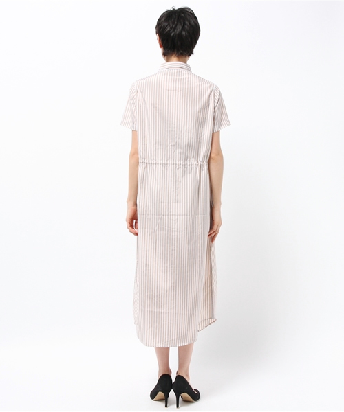 SEVENDAYS=SUNDAY(セブンデイズサンデイ)の「ロンドンストライプ 半袖シャツワンピース(ワンピース・レディース・ベージュ・LARGE/MEDIUM)」の4枚目の写真