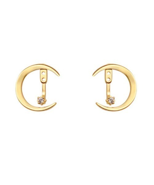 ロゴデザイン ピアス(両耳用) 艶めく三日月デザインピアス（ピアス（両耳用））｜Forcement