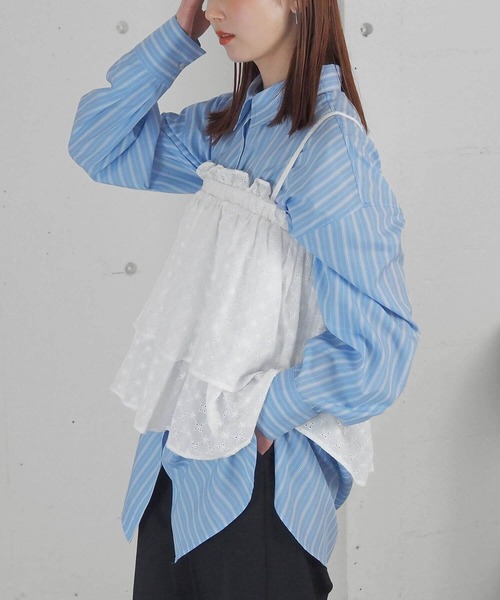 tiptop(ティップトップ)の「【2way】総刺繍コットンキャミスカート(スカート・レディース・オフホワイト/ブラック・FREE)」の14枚目の写真