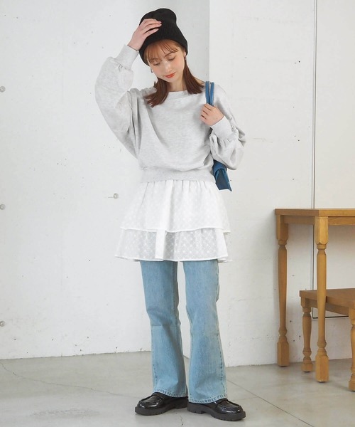 tiptop(ティップトップ)の「【2way】総刺繍コットンキャミスカート(スカート・レディース・オフホワイト/ブラック・FREE)」の7枚目の写真