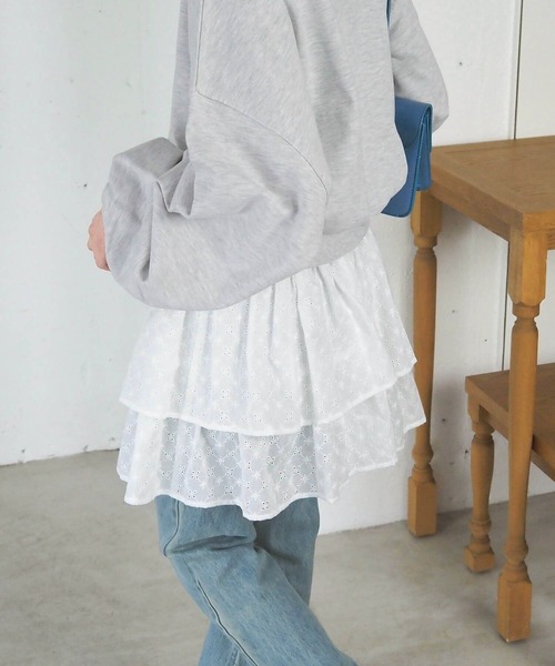 tiptop(ティップトップ)の「【2way】総刺繍コットンキャミスカート(スカート・レディース・オフホワイト/ブラック・FREE)」の8枚目の写真