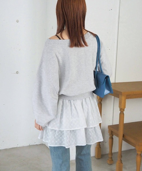 tiptop(ティップトップ)の「【2way】総刺繍コットンキャミスカート(スカート・レディース・オフホワイト/ブラック・FREE)」の9枚目の写真