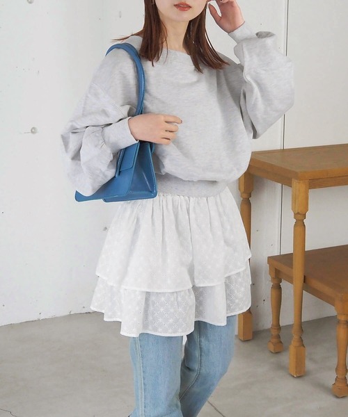 tiptop(ティップトップ)の「【2way】総刺繍コットンキャミスカート(スカート・レディース・オフホワイト/ブラック・FREE)」の5枚目の写真