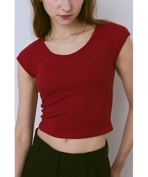 un/neu(アンノイ)の「カップ付きコンパクトT(Tシャツ/カットソー・レディース・グレー/アイボリー/ブラック/レッド・FREE)」の17枚目の写真