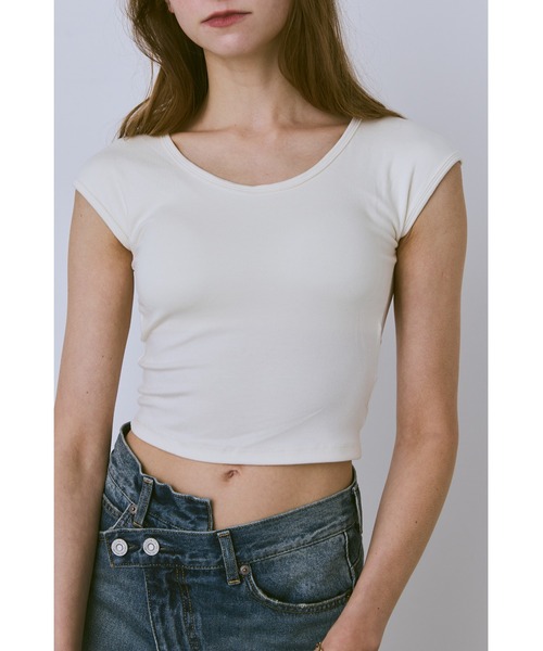 un/neu(アンノイ)の「カップ付きコンパクトT(Tシャツ/カットソー・レディース・グレー/アイボリー/ブラック/レッド・FREE)」の22枚目の写真