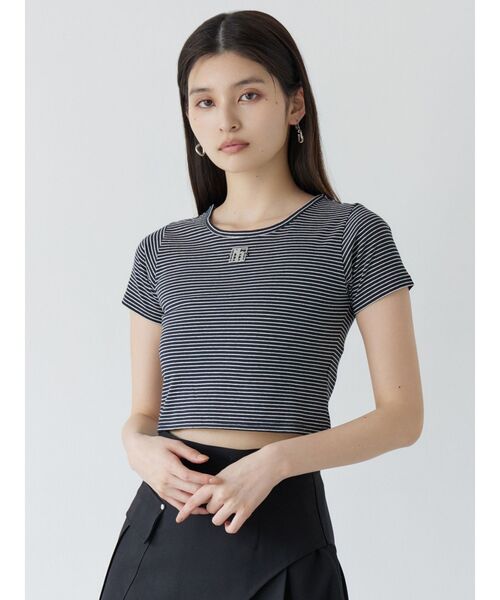 MURUA（ムルーア）の「メタルロゴクロップドTシャツ（Tシャツ/カットソー・レディース・ホワイト/その他1/イエロー/ブラック/レッド・FREE）」の11枚目の写真