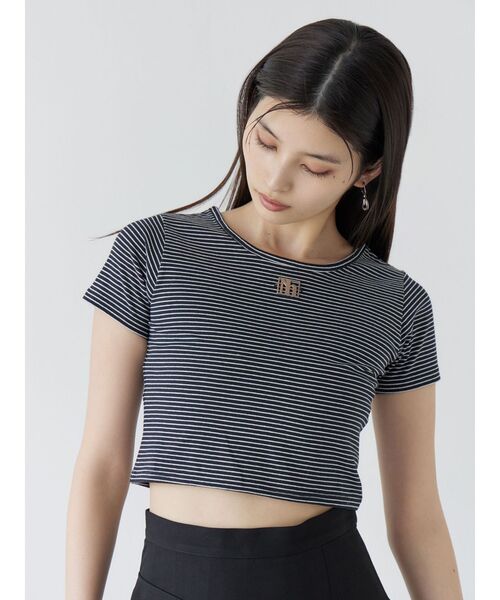 MURUA（ムルーア）の「メタルロゴクロップドTシャツ（Tシャツ/カットソー・レディース・ホワイト/その他1/イエロー/ブラック/レッド・FREE）」の12枚目の写真