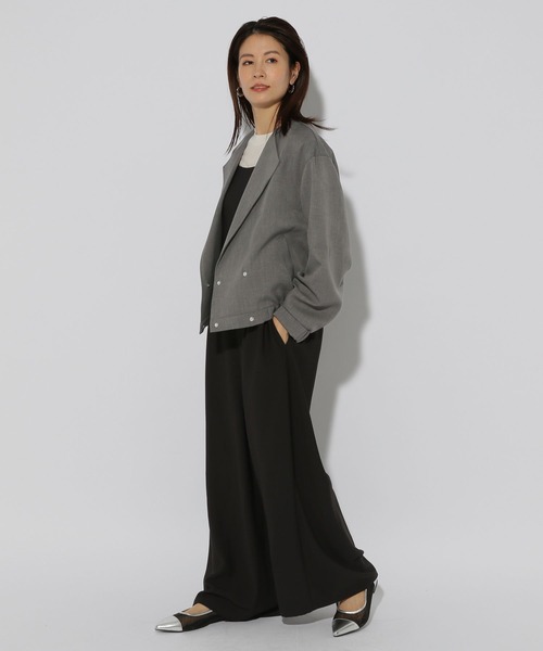 Elura（エルーラ）の「ヴィンテージツイルクロスブルゾン/323300（ブルゾン・レディース・グレイッシュベージュ/アイボリー/チャコールグレー・FREE）」の4枚目の写真