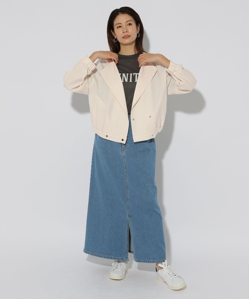 Elura（エルーラ）の「ヴィンテージツイルクロスブルゾン/323300（ブルゾン・レディース・グレイッシュベージュ/アイボリー/チャコールグレー・FREE）」の9枚目の写真