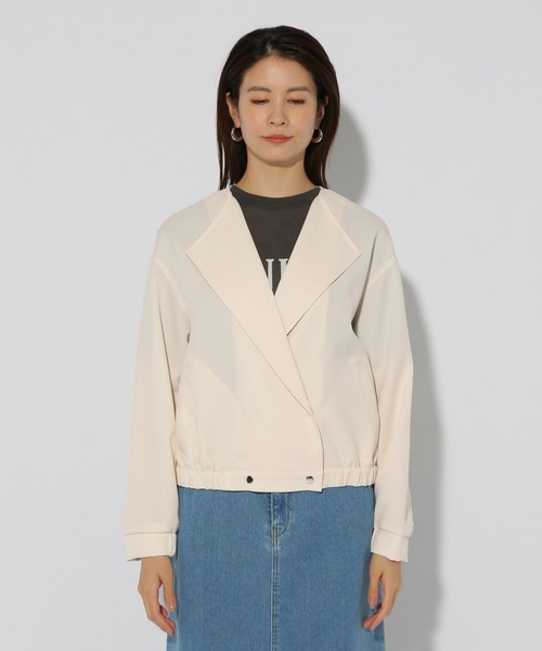 Elura（エルーラ）の「ヴィンテージツイルクロスブルゾン/323300（ブルゾン・レディース・グレイッシュベージュ/アイボリー/チャコールグレー・FREE）」の12枚目の写真