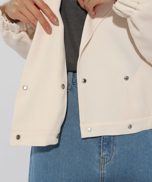 Elura（エルーラ）の「ヴィンテージツイルクロスブルゾン/323300（ブルゾン・レディース・グレイッシュベージュ/アイボリー/チャコールグレー・FREE）」の19枚目の写真