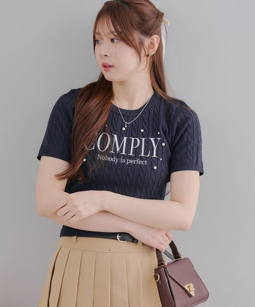 continuer de NICE CLAUP(コンティニューデナイスクラップ)の「【パール付き】刺しゅうパールニットプルオーバー(ニット/セーター・レディース・オフホワイト/ネイビー/ピンク/ブルー・FREE)」の21枚目の写真