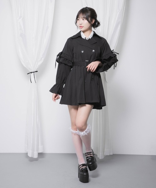 DearMyLoveRose(ディアマイラブローズ)の「バックプリーツショートトレンチコート(トレンチコート・レディース・ブラック/グレイッシュベージュ・3L/LL/LARGE/MEDIUM/SMALL)」の19枚目の写真
